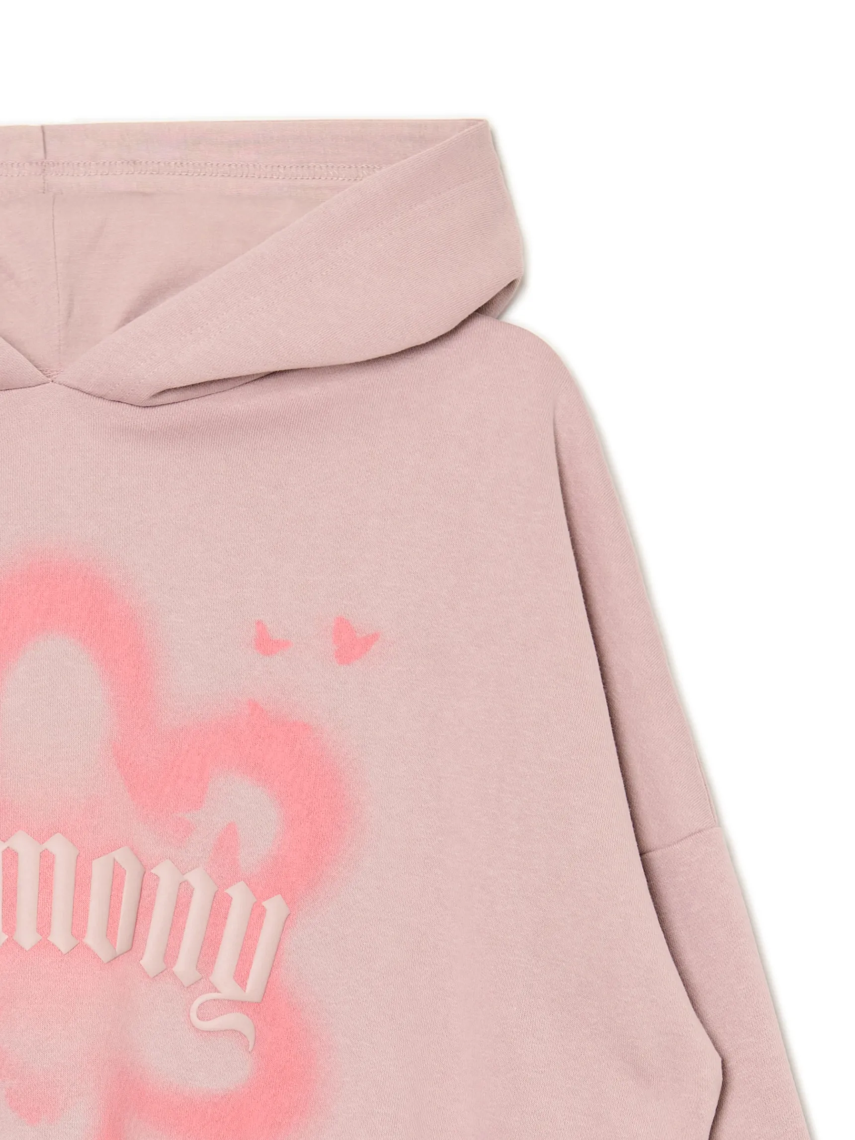 Fashion Cropp Bluza z kapturem i nadrukiem różowy