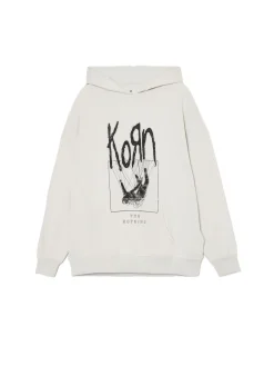 Discount Cropp Bluza z kapturem i nadrukiem Korn jasnyszary