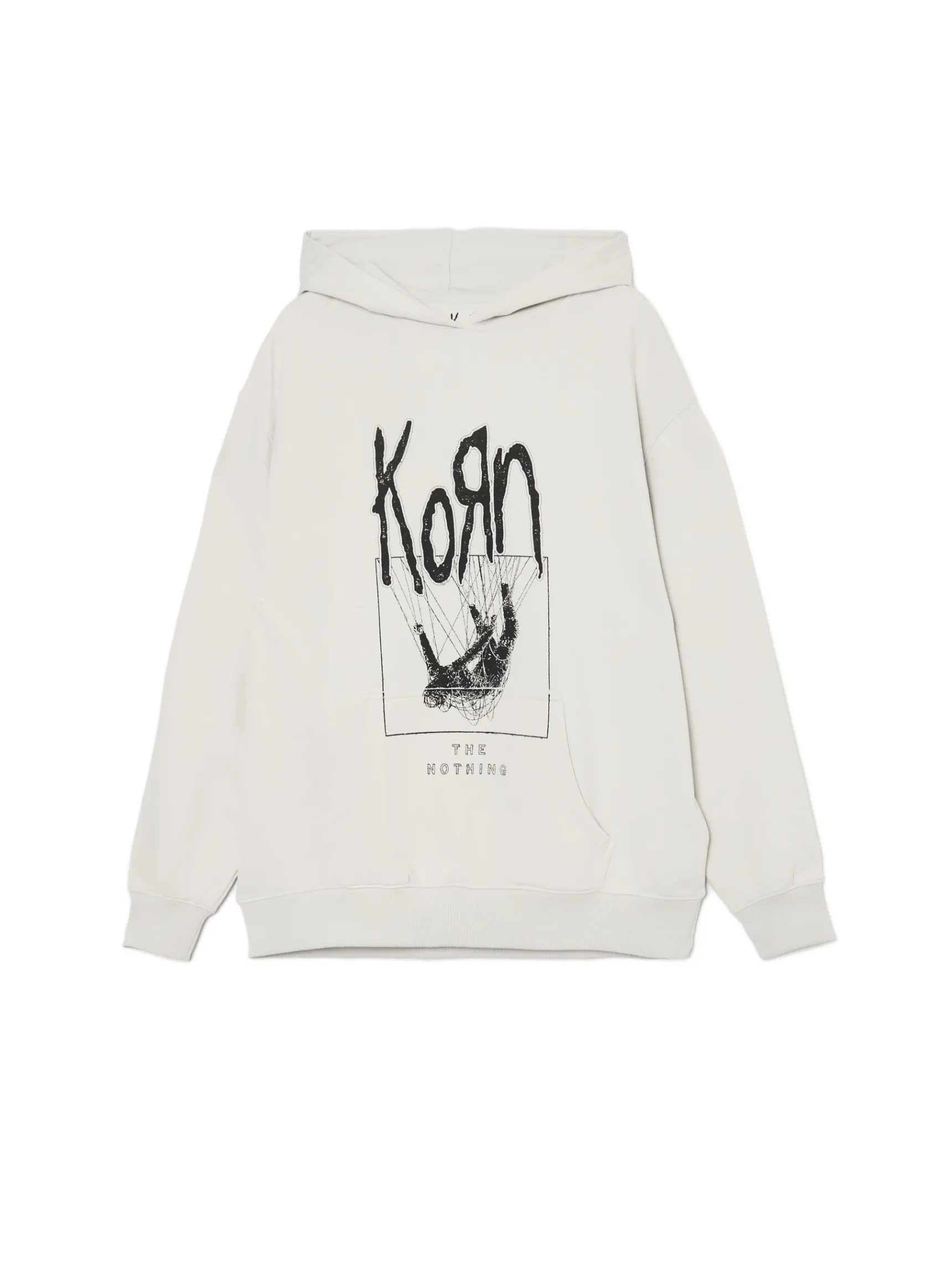 Discount Cropp Bluza z kapturem i nadrukiem Korn jasnyszary