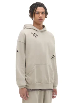 Best Cropp Bluza z kapturem z ozdobnymi wycięciami beżowy