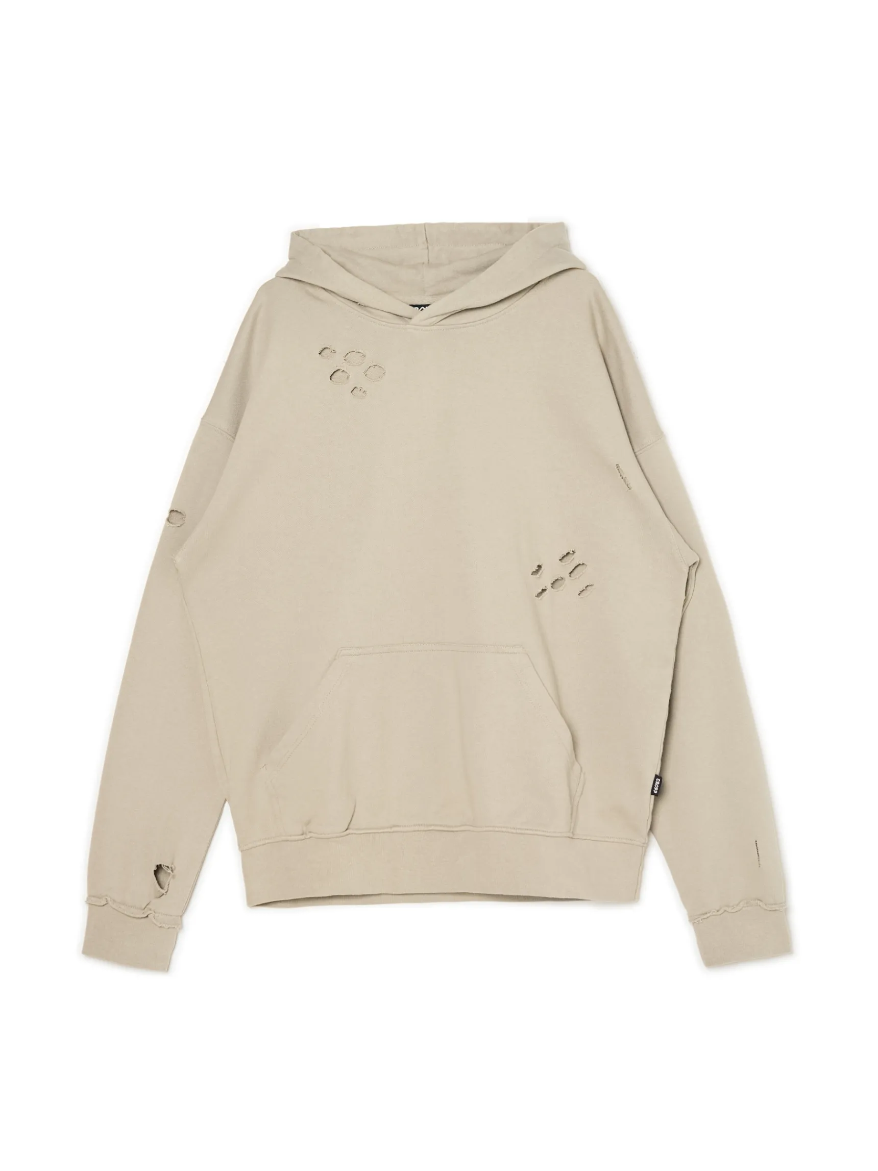 Best Cropp Bluza z kapturem z ozdobnymi wycięciami beżowy