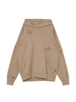 Best Cropp Bluza z kapturem z ozdobnymi wycięciami beżowy