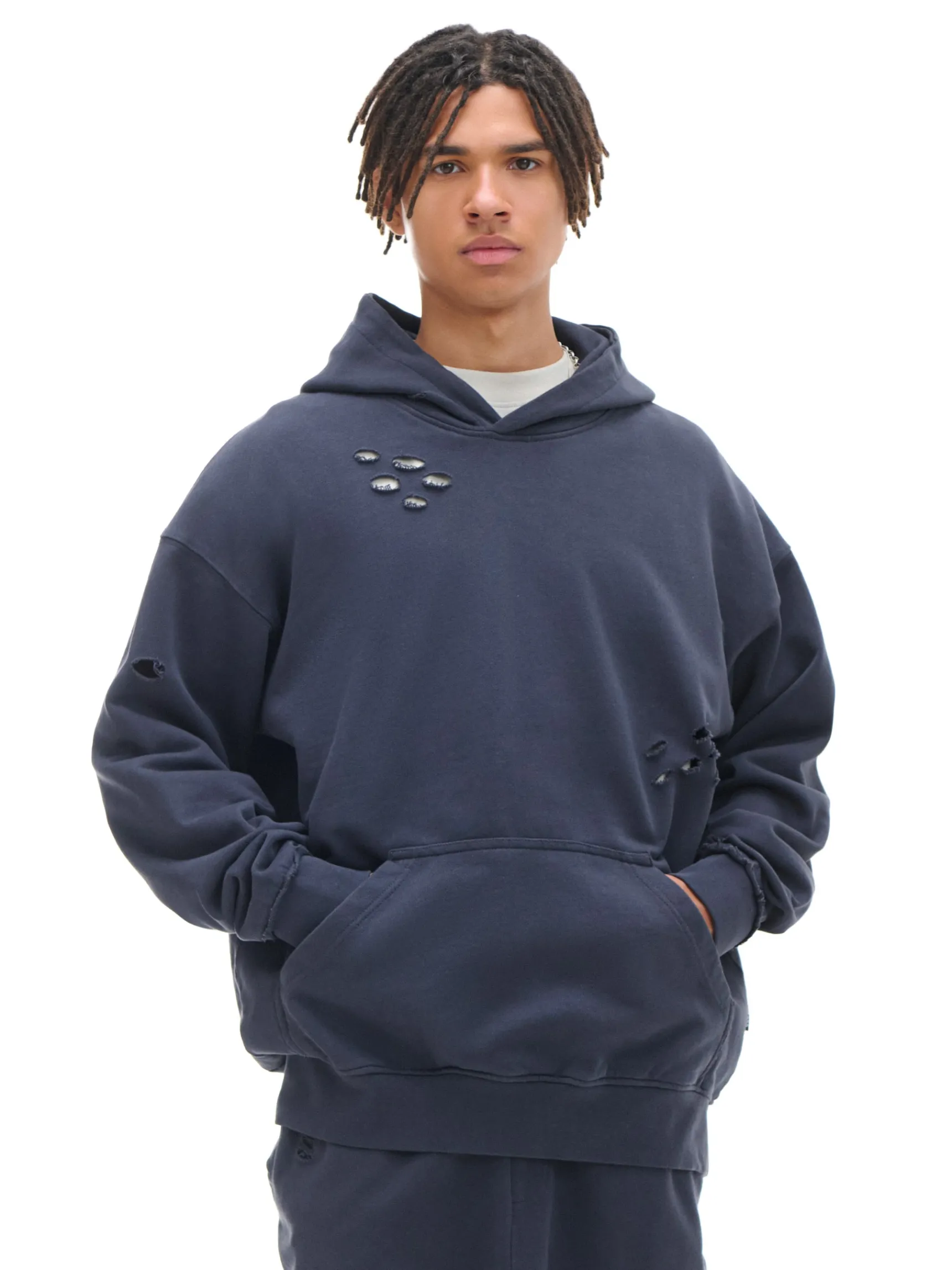 Sale Cropp Bluza z kapturem z ozdobnymi wycięciami szary