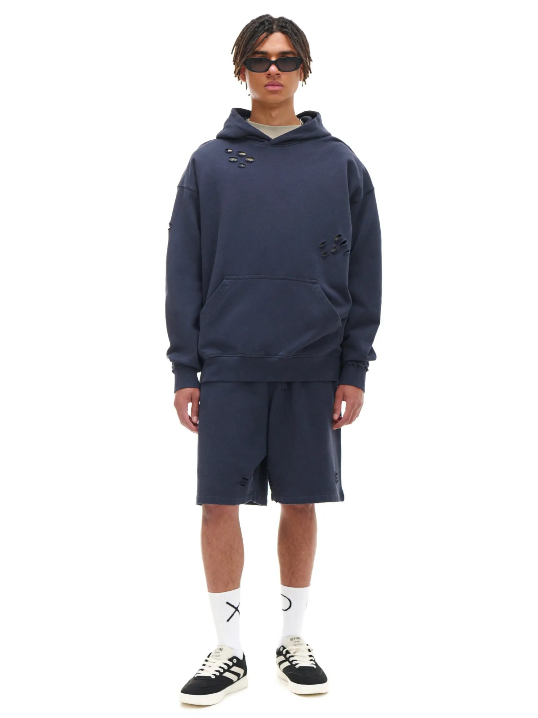Sale Cropp Bluza z kapturem z ozdobnymi wycięciami szary