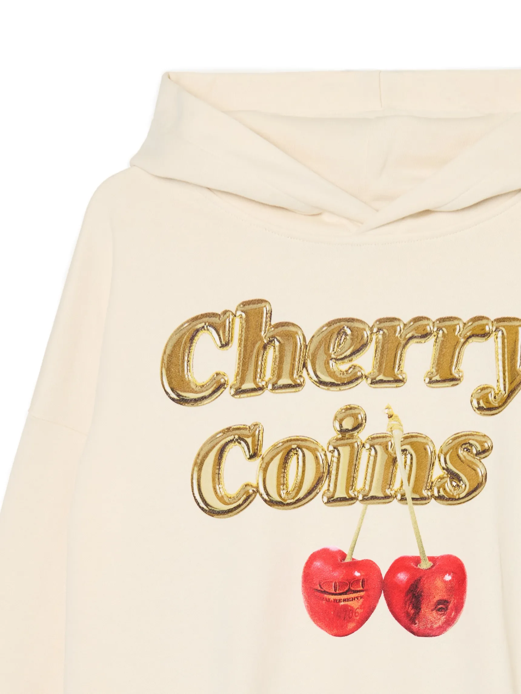 Hot Cropp Bluza z motywem cherry kremowy