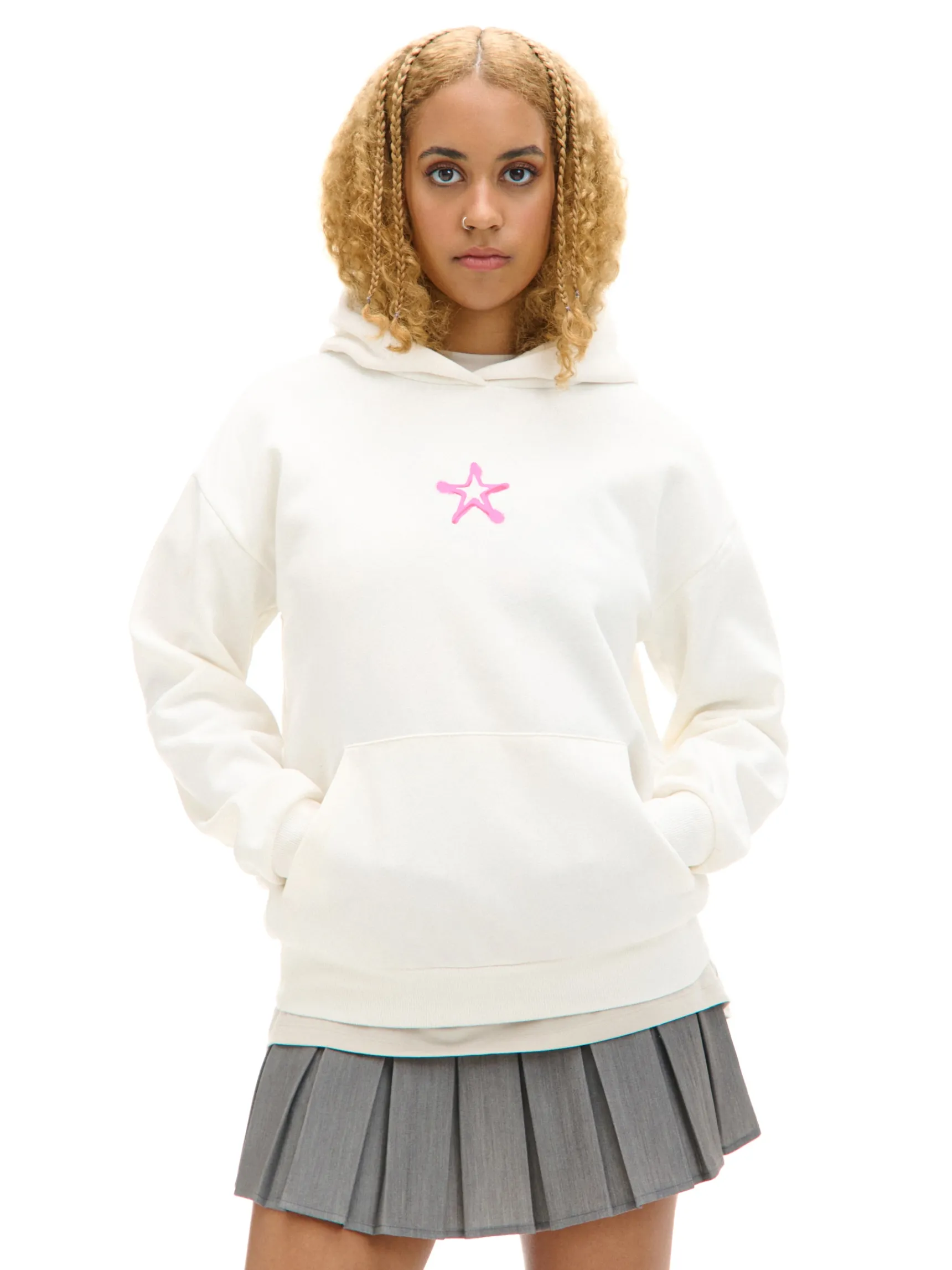 Outlet Cropp Bluza z motywem gwiazdy kremowy