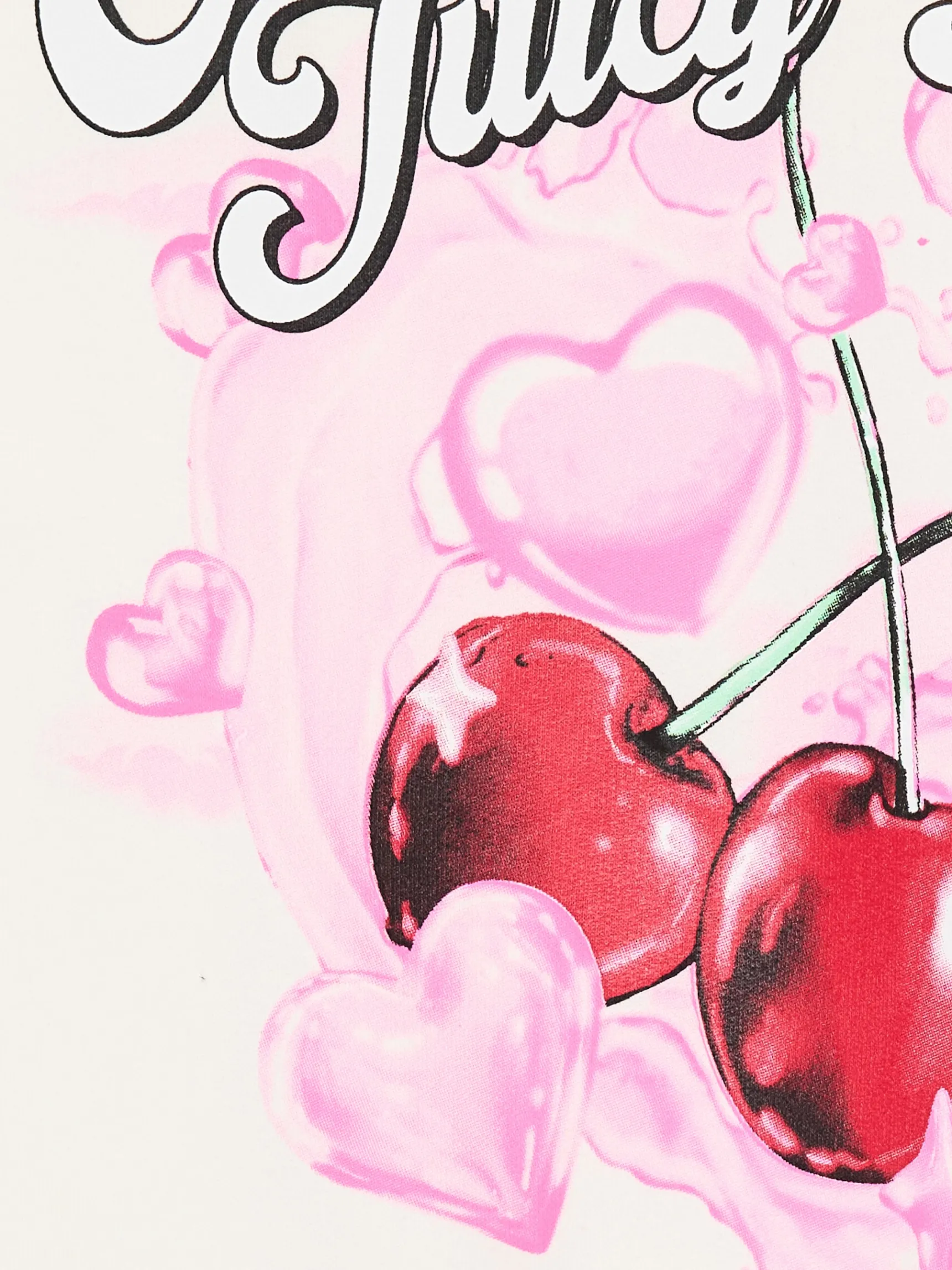 Online Cropp Bluza z nadrukiem cherry kremowy