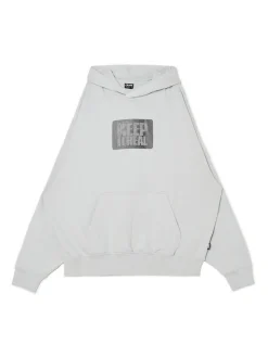 Outlet Cropp Bluza z napisem Keep It Real jasnyszary