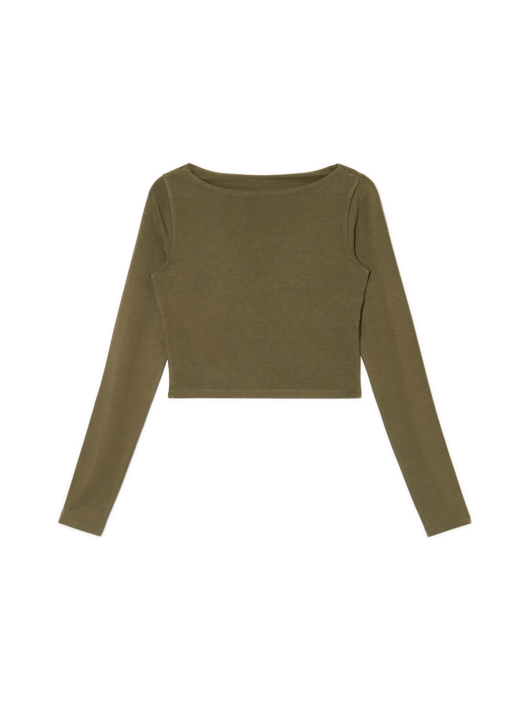Clearance Cropp Bluzka longsleeve z wiskozą brązowy
