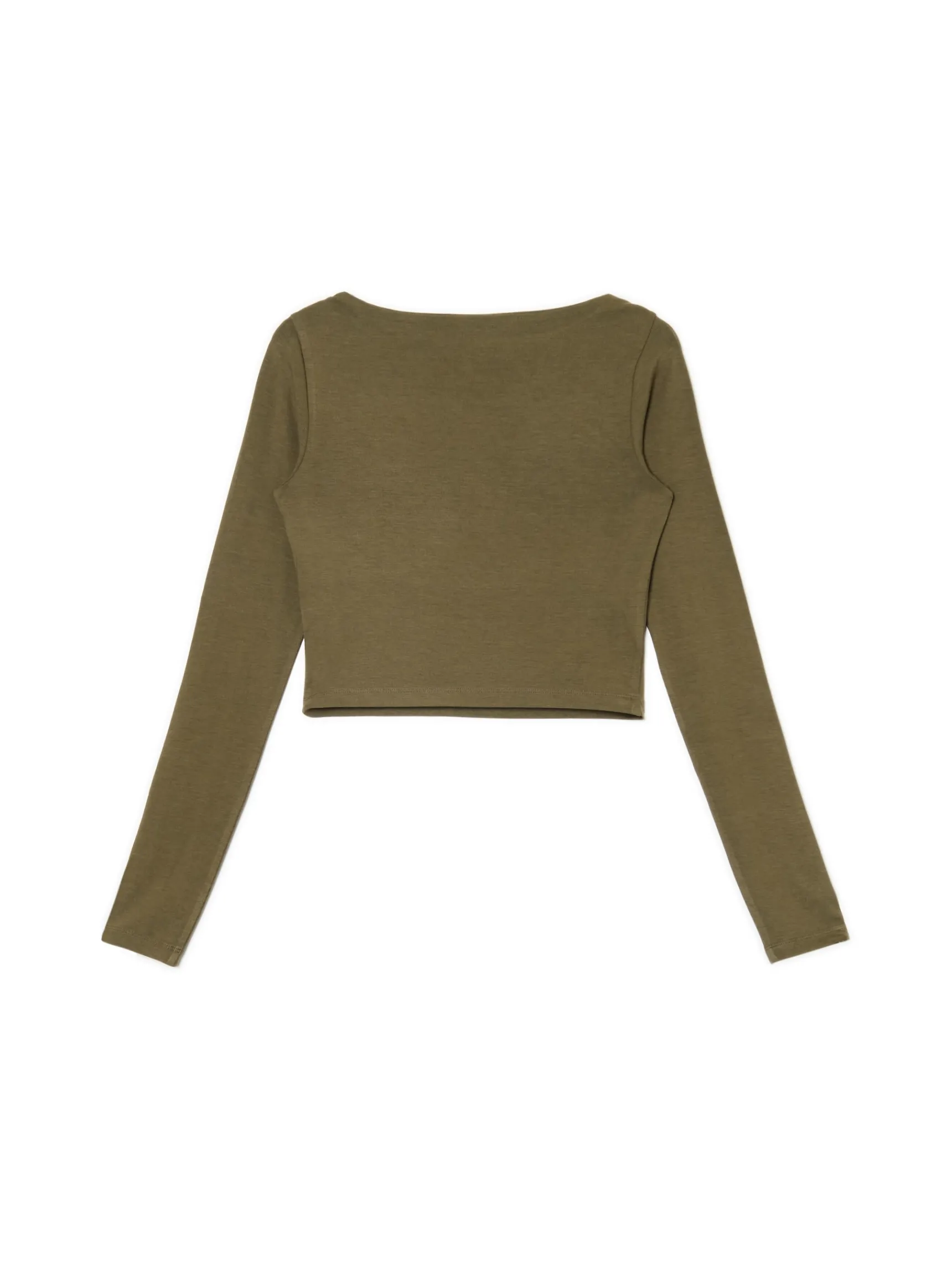 Clearance Cropp Bluzka longsleeve z wiskozą brązowy