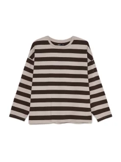Discount Cropp Bluzka z długim rękawem w paski UNISEX szary