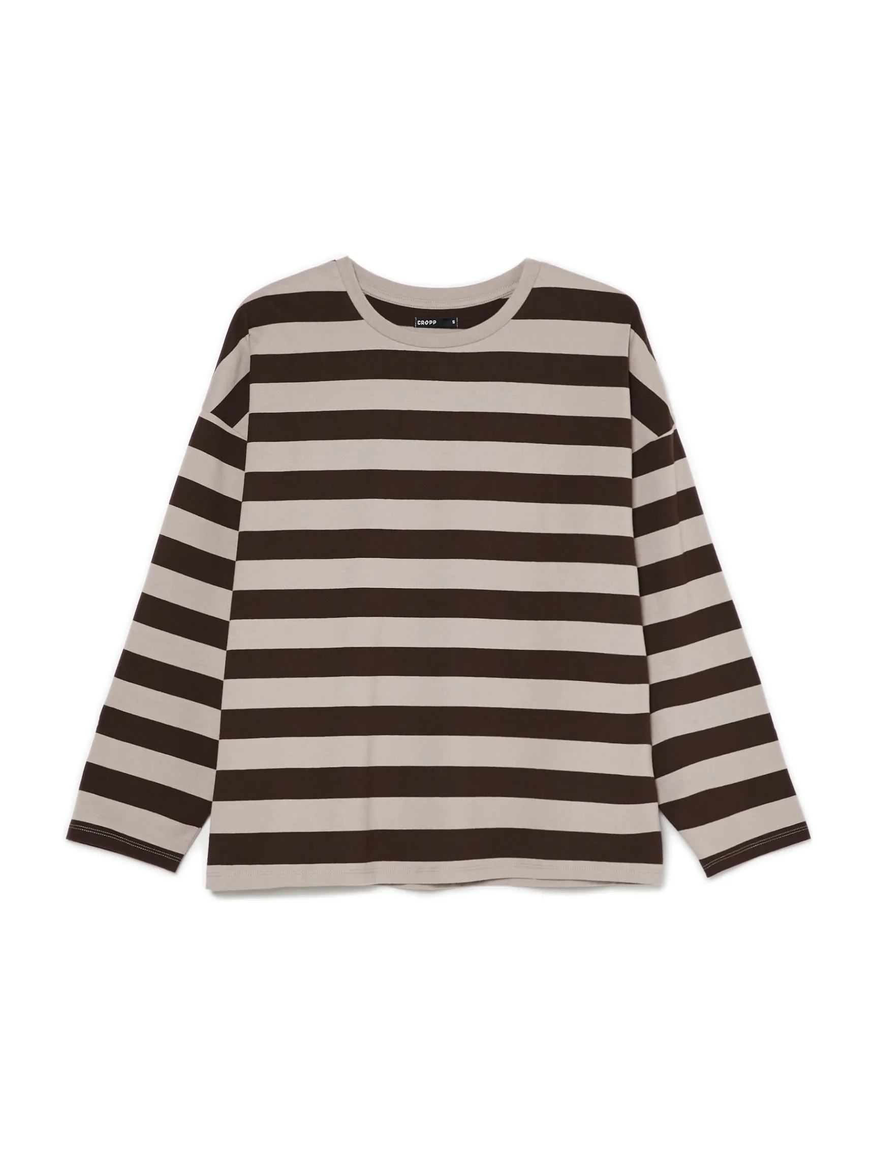 Discount Cropp Bluzka z długim rękawem w paski UNISEX szary