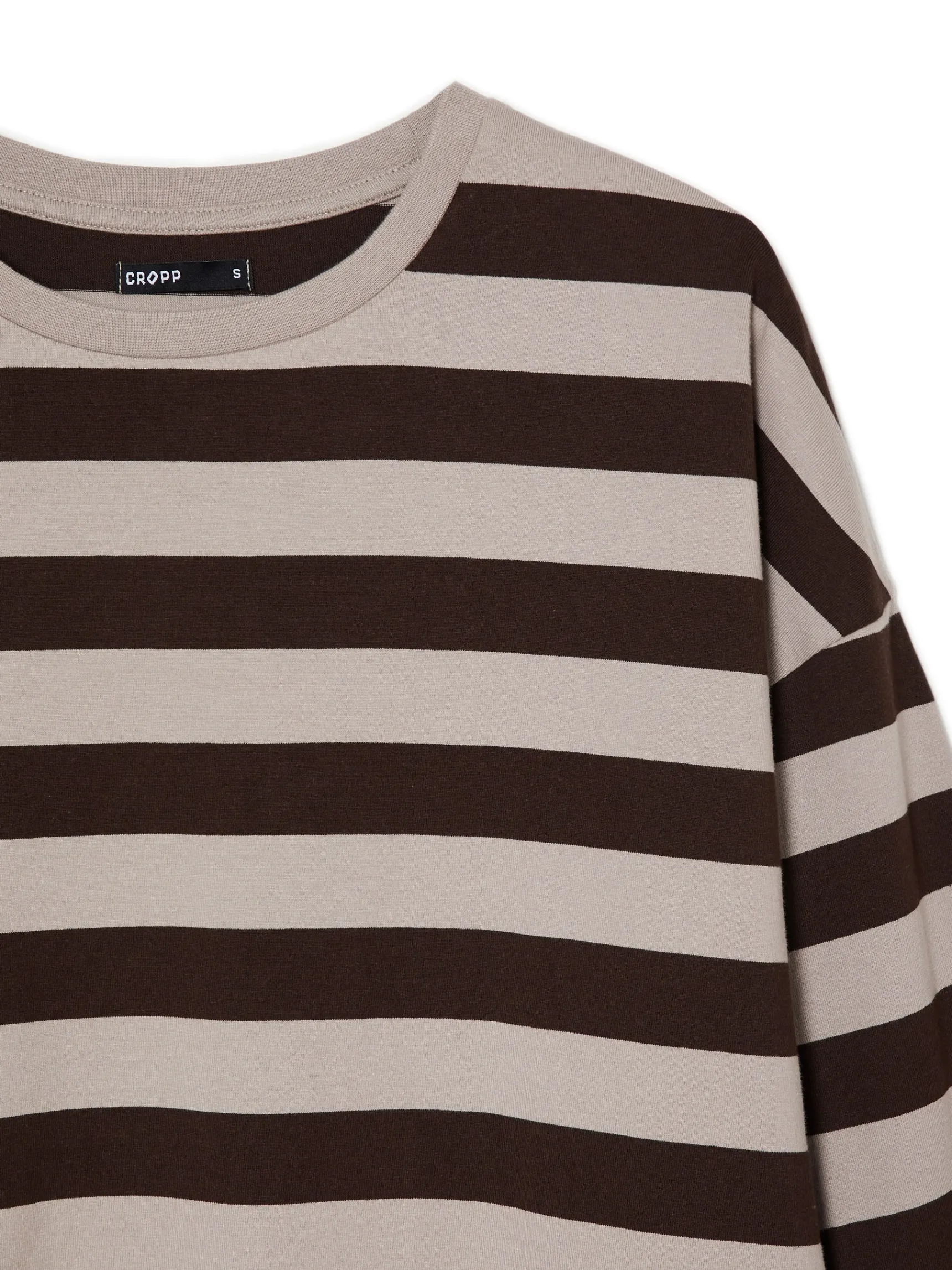 Discount Cropp Bluzka z długim rękawem w paski UNISEX szary