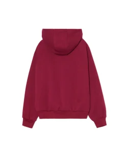 Outlet Cropp Bordowa bluza z kapturem i nadrukiem kasztanowy