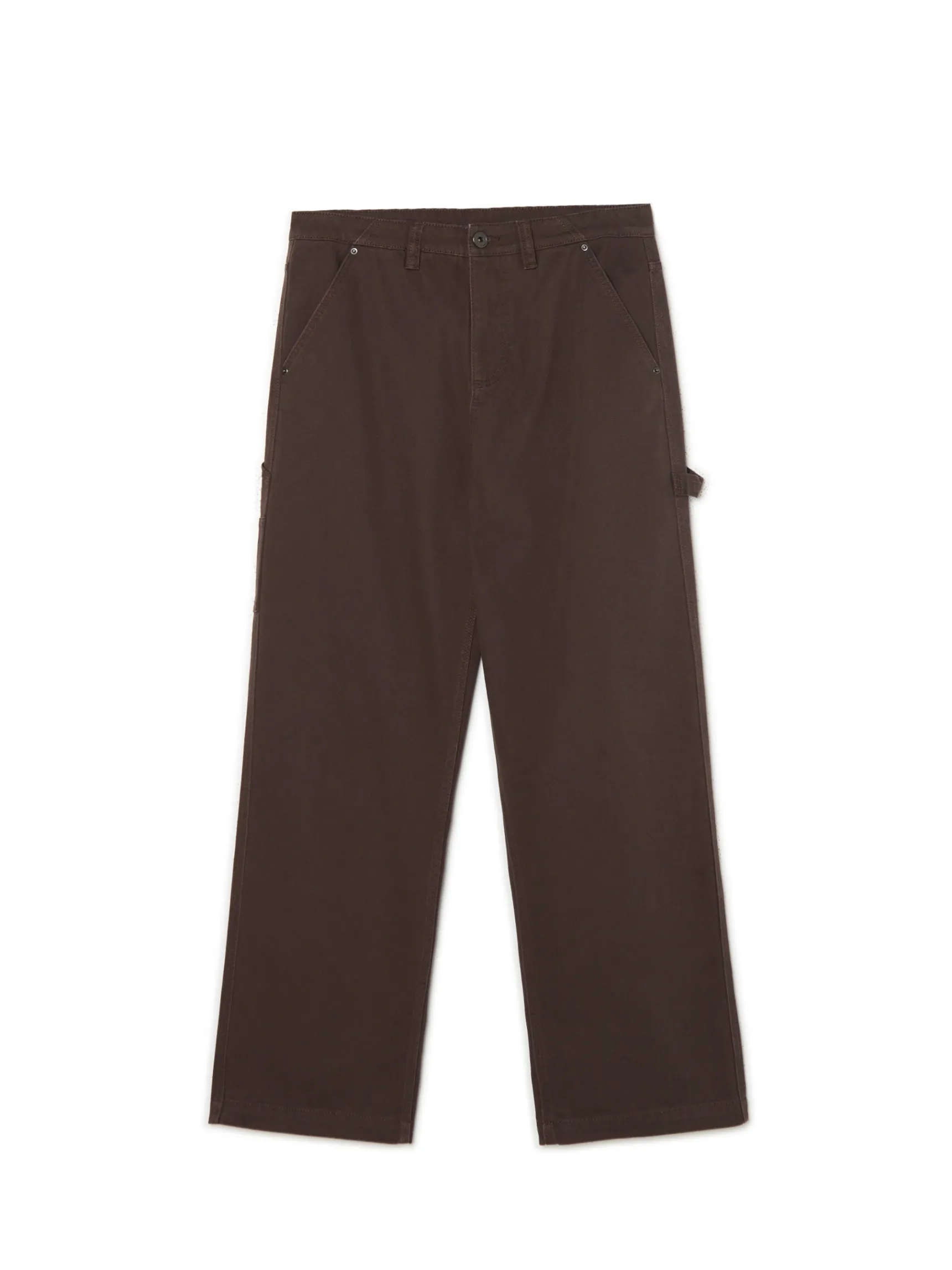 New Cropp Brązowe spodnie wide leg brązowy