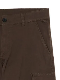Hot Cropp Brązowe spodnie z kieszeniami cargo brązowy