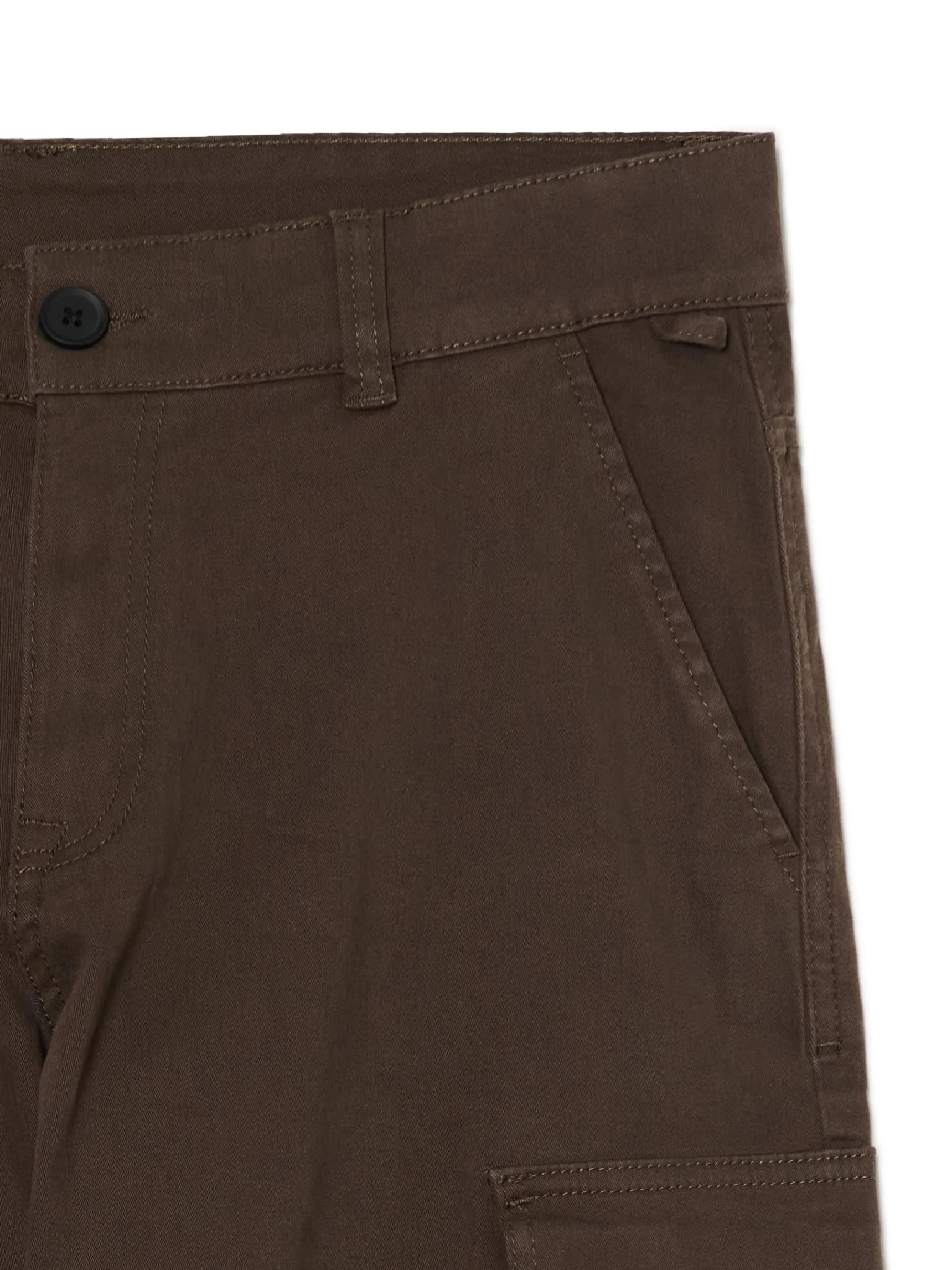 Hot Cropp Brązowe spodnie z kieszeniami cargo brązowy