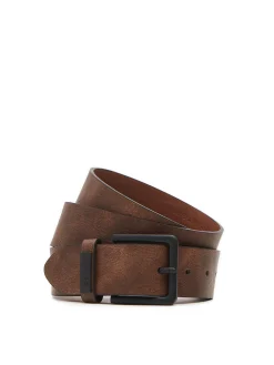 Outlet Cropp pasek z imitacji skóry brązowy