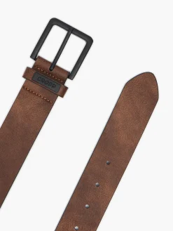 Outlet Cropp pasek z imitacji skóry brązowy