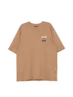 New Cropp T-shirt z kawą brązowy