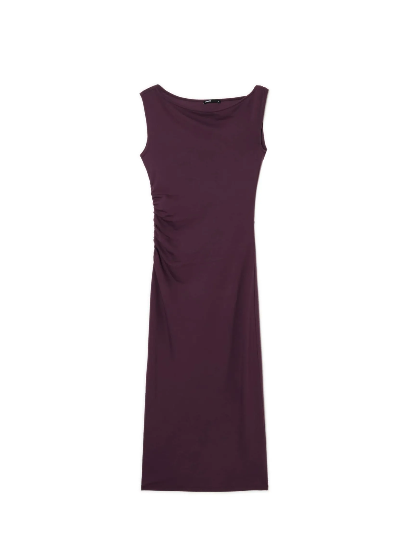 Clearance Cropp Burgundowa sukienka maxi z marszczeniem fioletowy