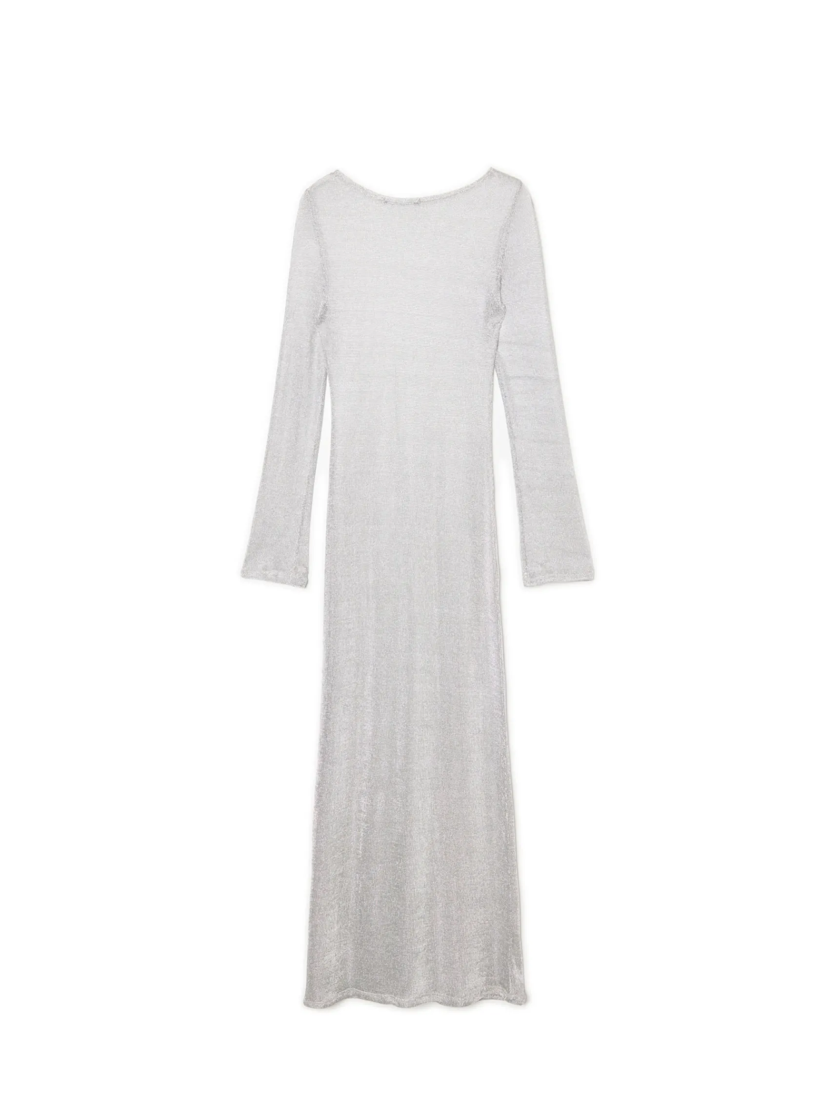 Discount Cropp Błyszcząca sukienka maxi jasnyszary