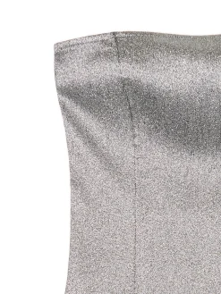 Fashion Cropp Błyszcząca sukienka mini z wiskozą beżowy