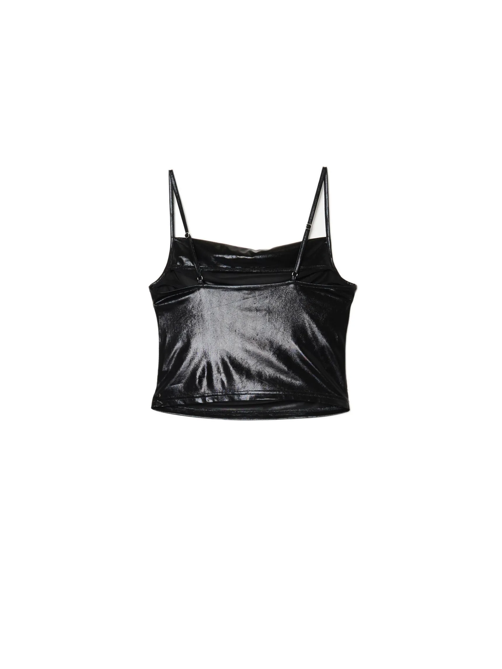 Best Cropp Błyszczący top czarny