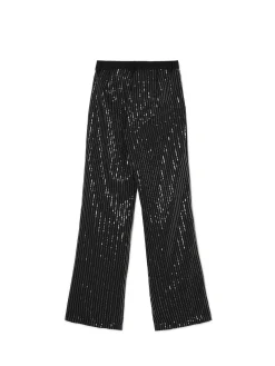 New Cropp Cekinowe spodnie tailoring czarny