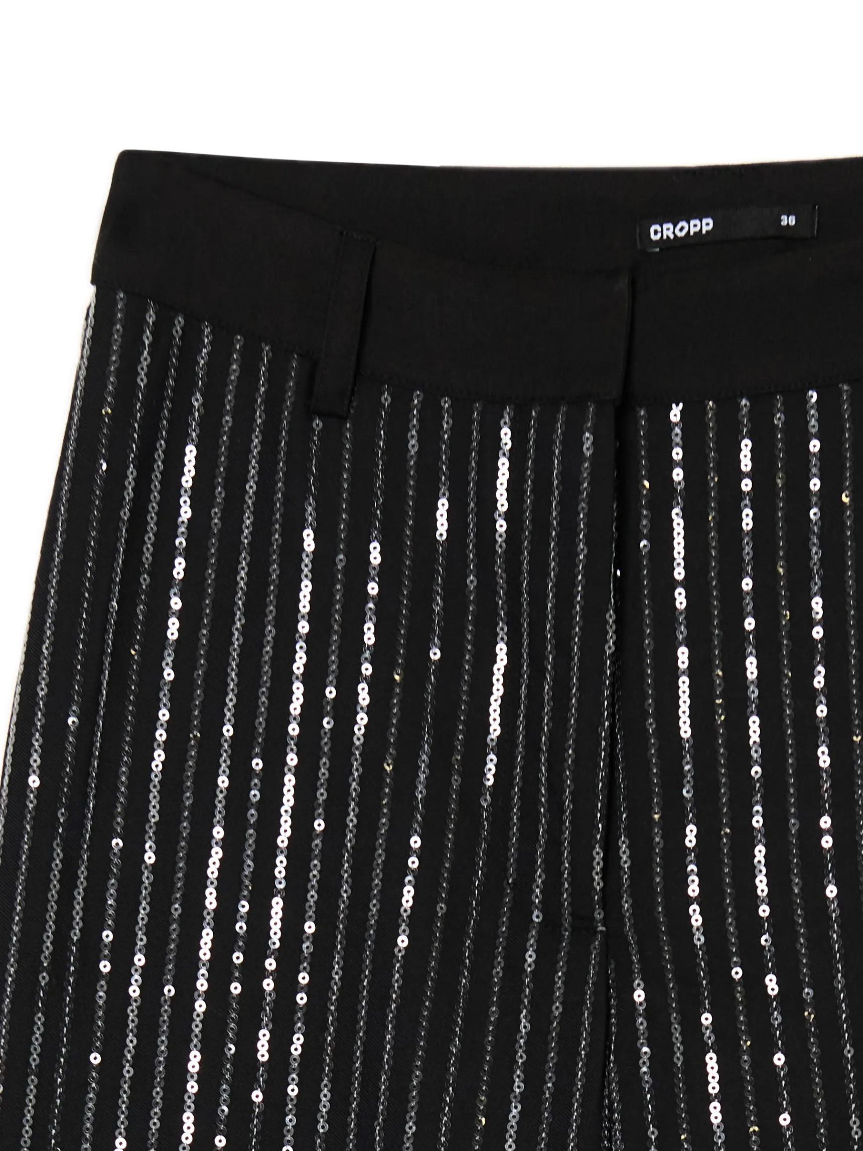 New Cropp Cekinowe spodnie tailoring czarny