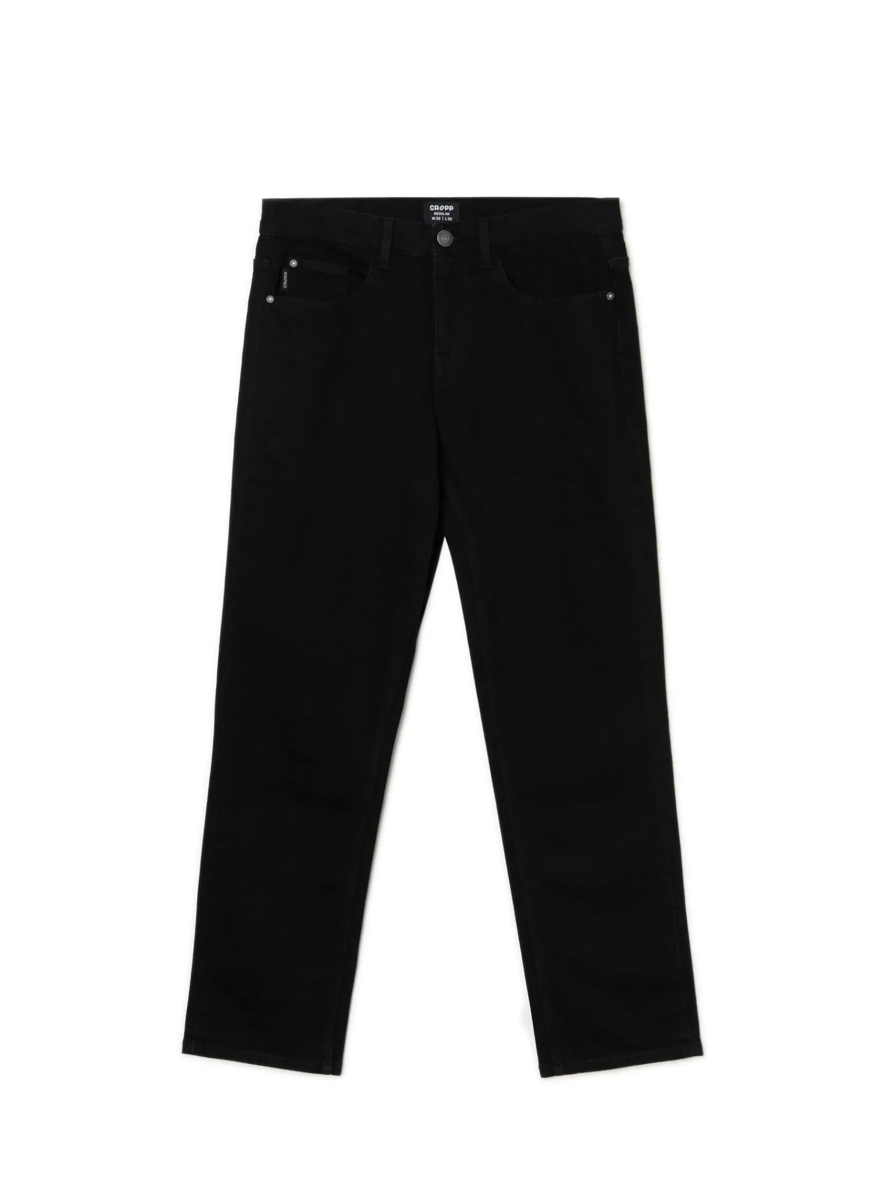 Hot Cropp Ciemne jeansy comfort czarny