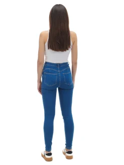 Sale Cropp Ciemnoe jeansy push up TALL niebieski
