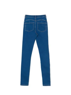 Sale Cropp Ciemnoe jeansy push up TALL niebieski