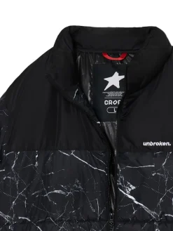 Fashion Cropp Ciemnoszara kurtka puffer z nadrukiem szary