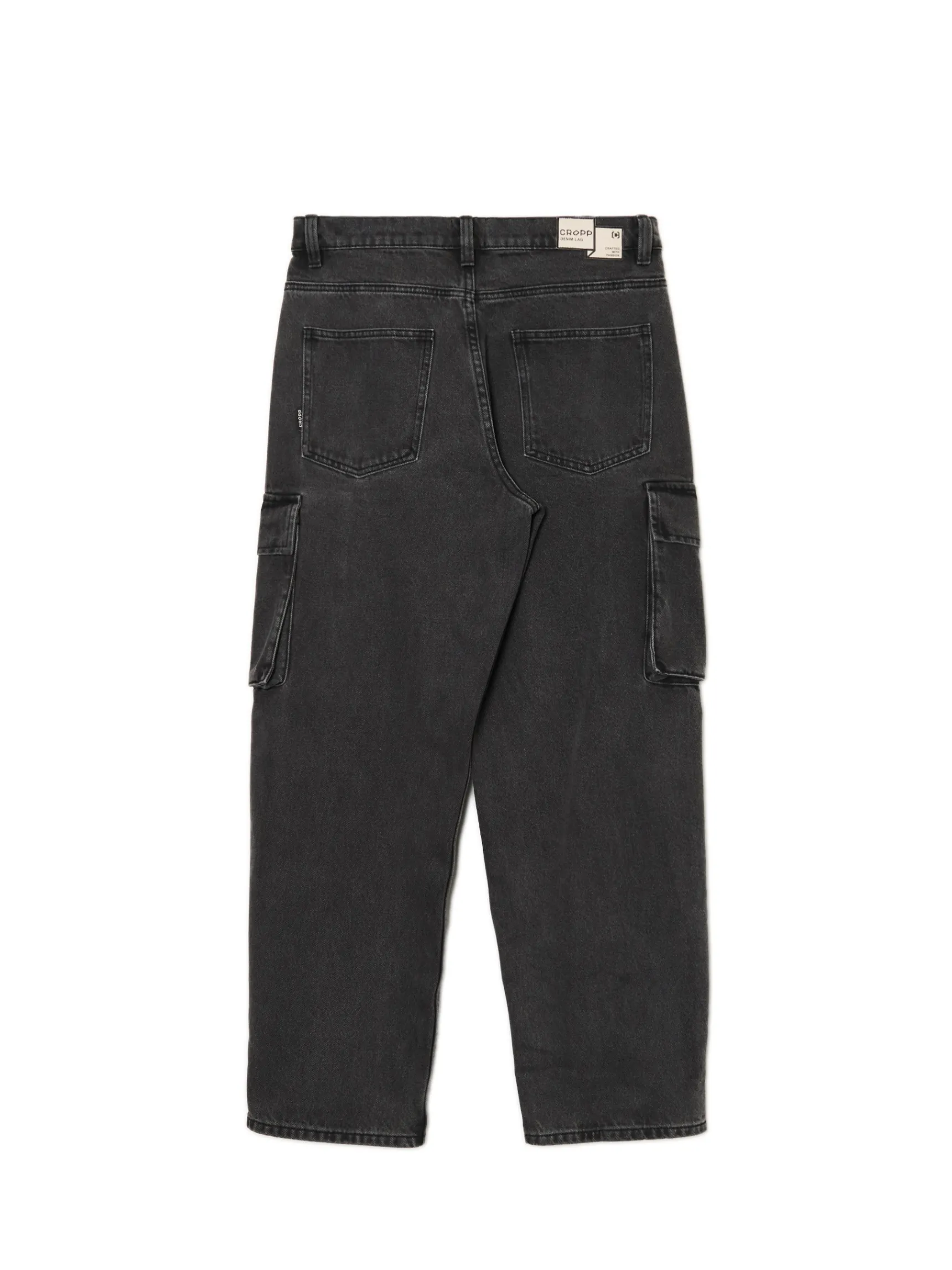 Outlet Cropp Ciemnoszare jeansy baggy szary