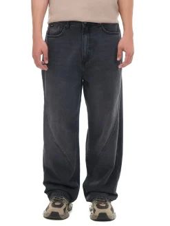 Online Cropp Ciemnoszare jeansy super baggy szary