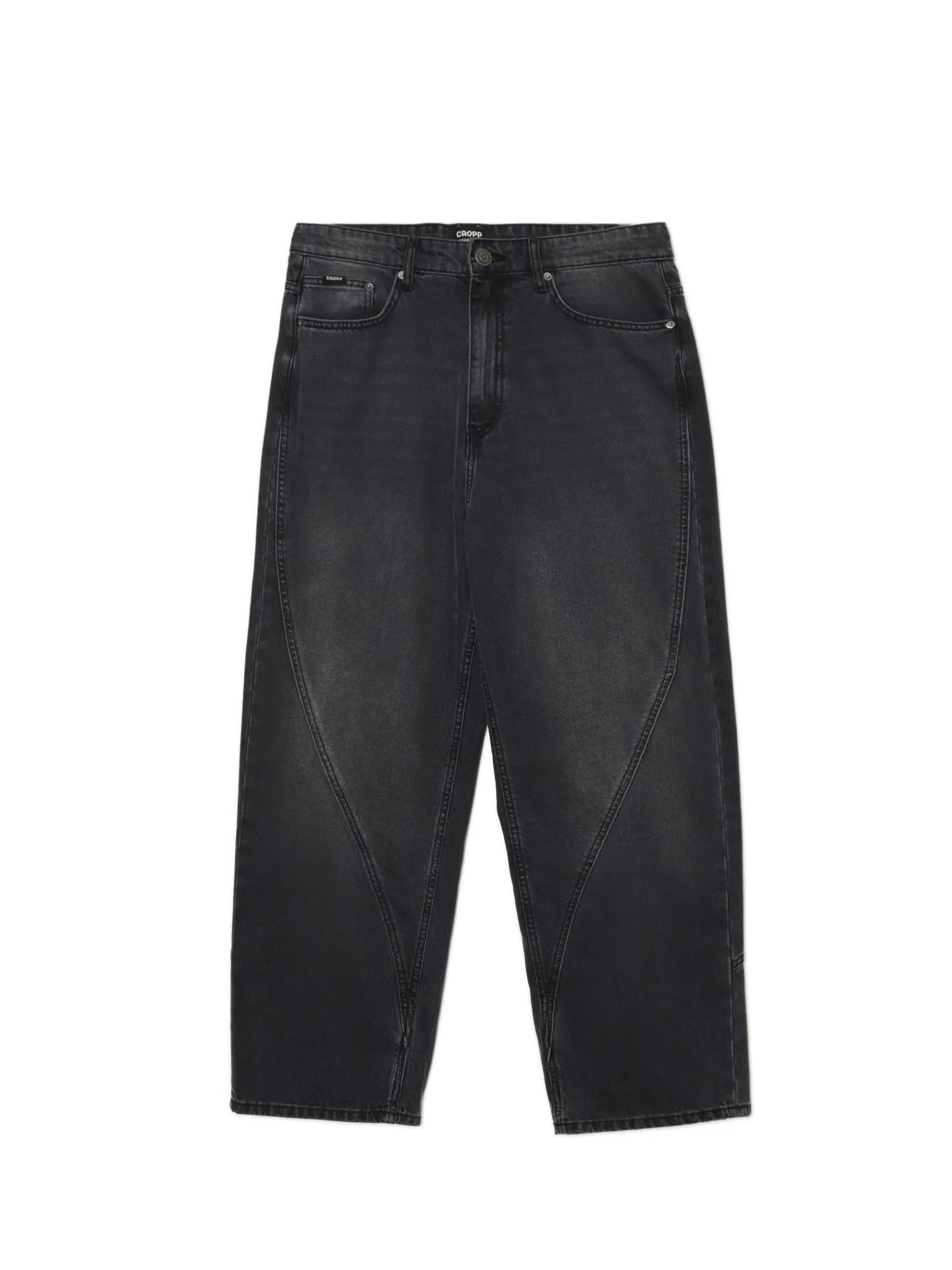 Online Cropp Ciemnoszare jeansy super baggy szary