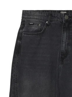Online Cropp Ciemnoszare jeansy super baggy szary