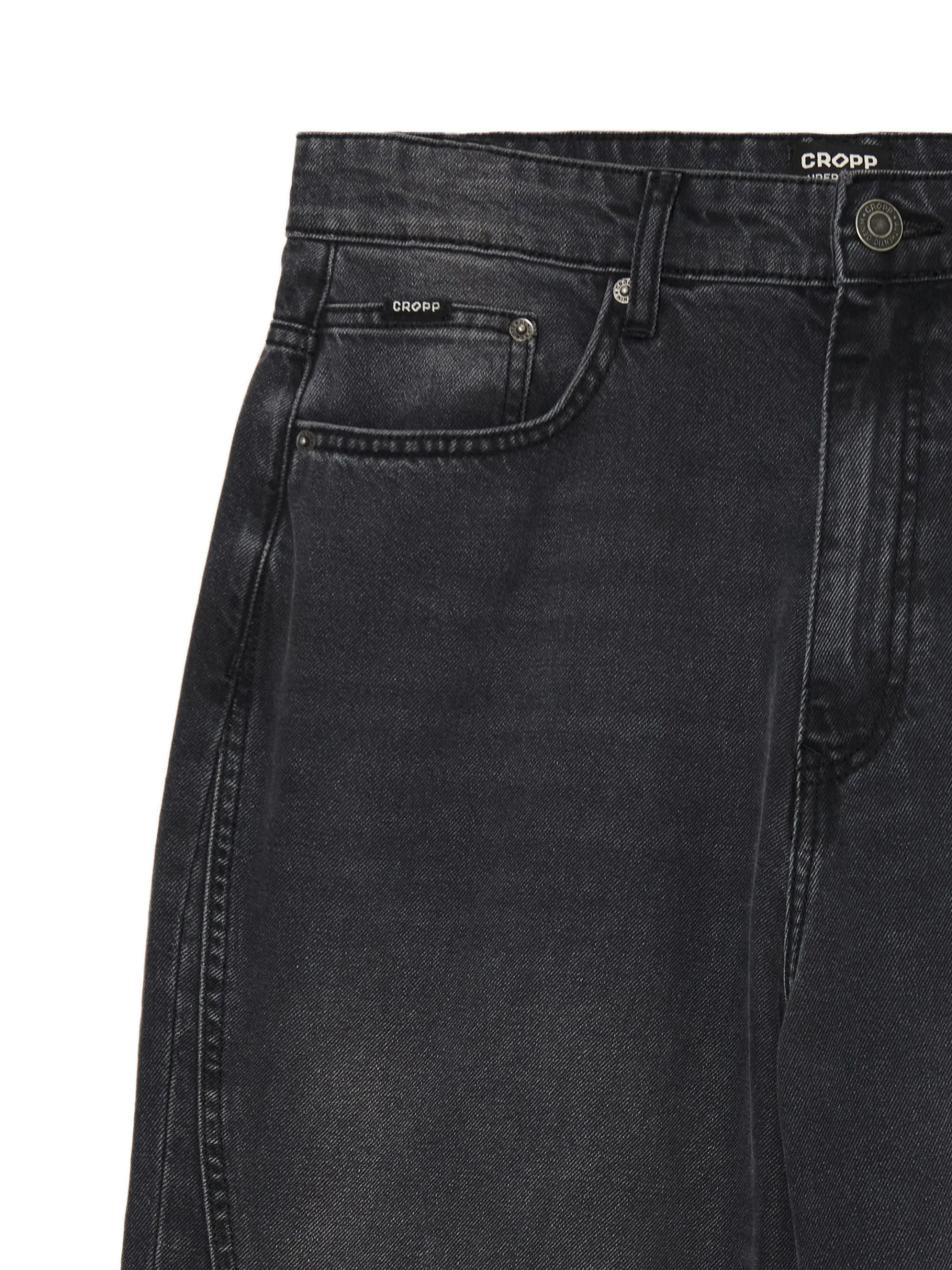 Online Cropp Ciemnoszare jeansy super baggy szary