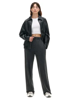 Fashion Cropp Ciemnoszare spodnie wide leg szary