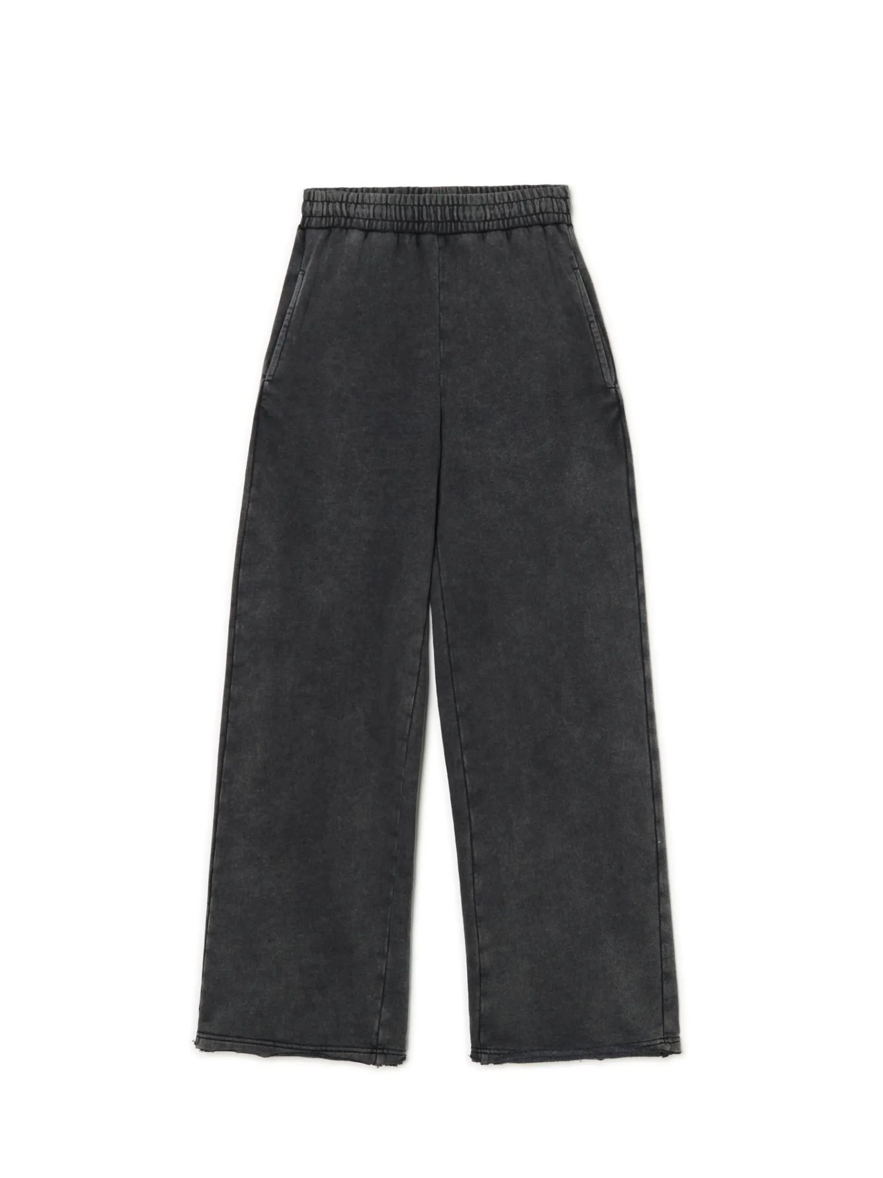 Fashion Cropp Ciemnoszare spodnie wide leg szary