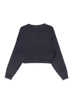 Sale Cropp Ciemno kardigan z agrafkami szary