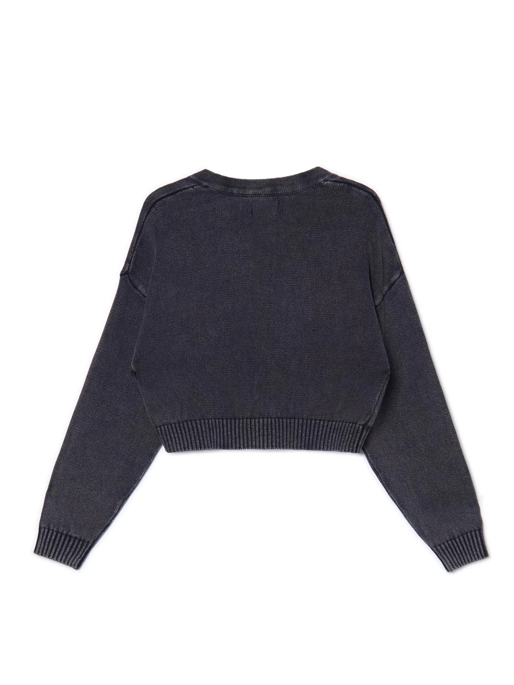 Sale Cropp Ciemno kardigan z agrafkami szary
