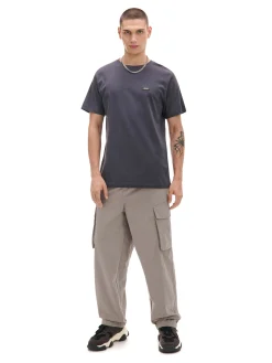 Sale Cropp Ciemno t-shirt z aplikacją szary