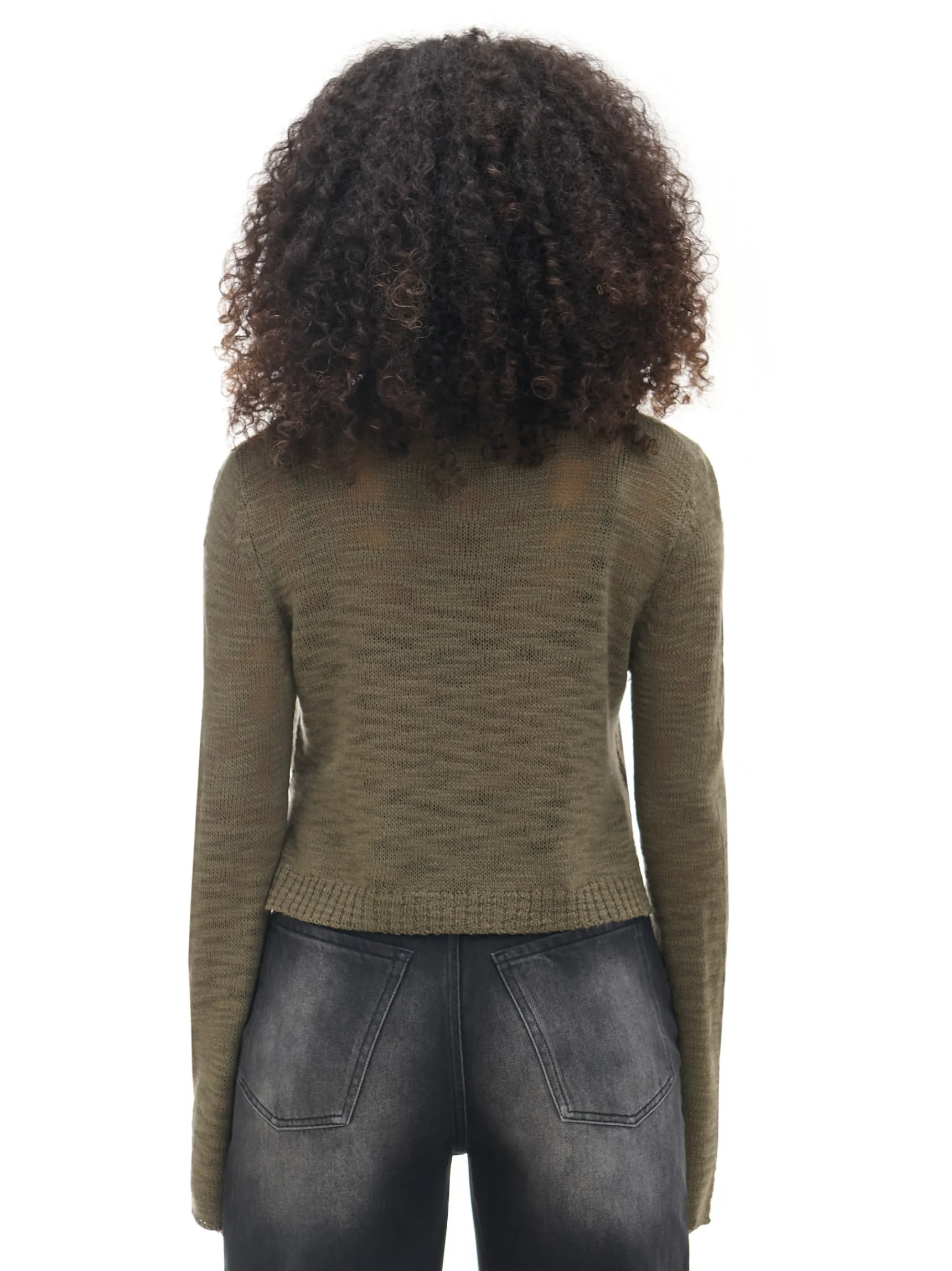 Best Cropp Ciemno krótki sweter zielony