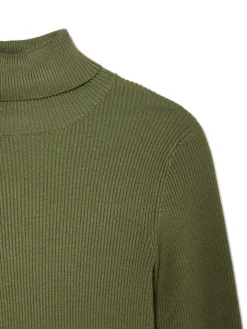 Discount Cropp Ciemno sweter z półgolfem zielony
