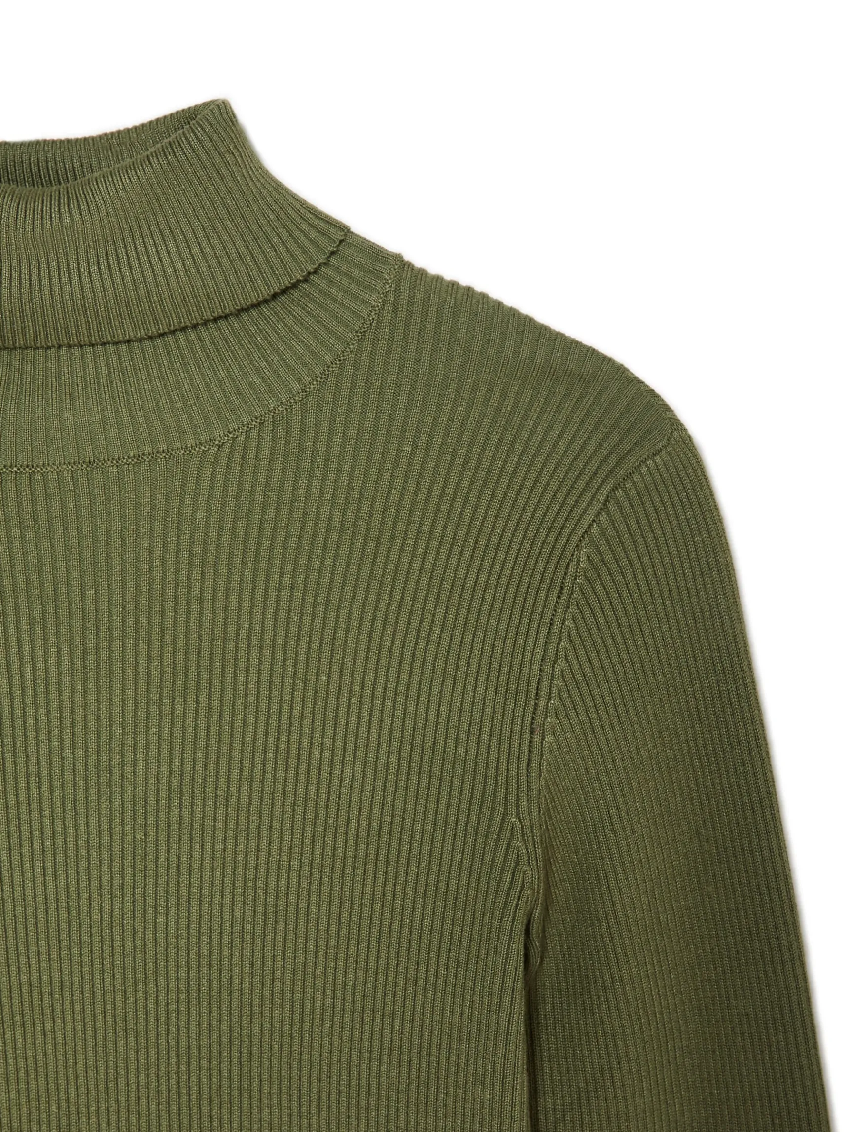 Discount Cropp Ciemno sweter z półgolfem zielony