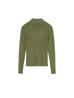 Discount Cropp Ciemno sweter z półgolfem zielony