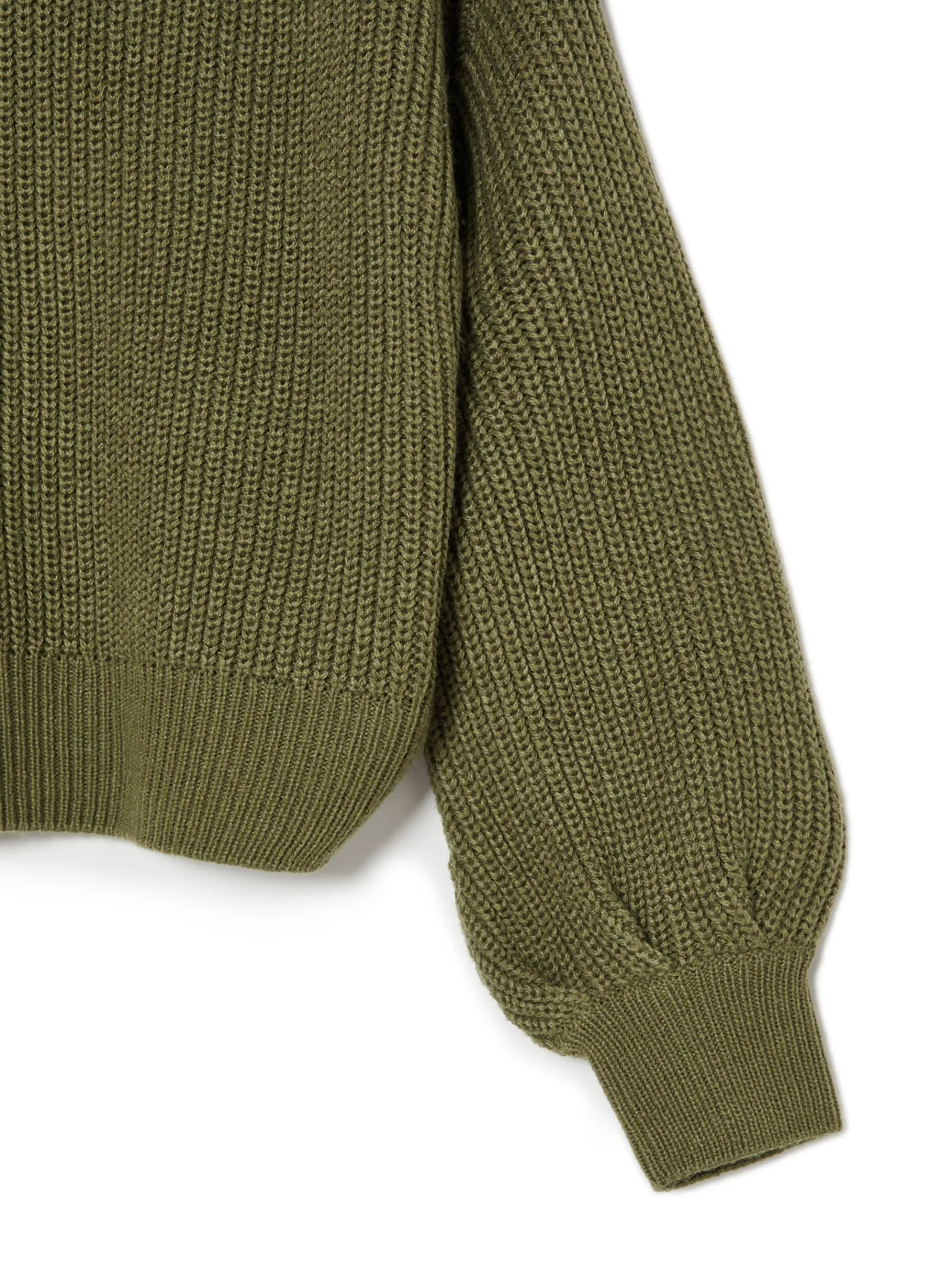 Best Cropp Ciemno sweter z szerokim rękawem zielony