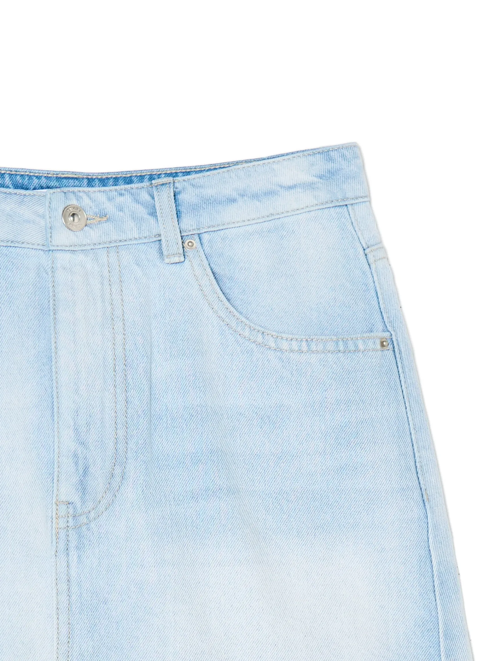 Fashion Cropp Cieniowana jasna jeansowa spódnica niebieski